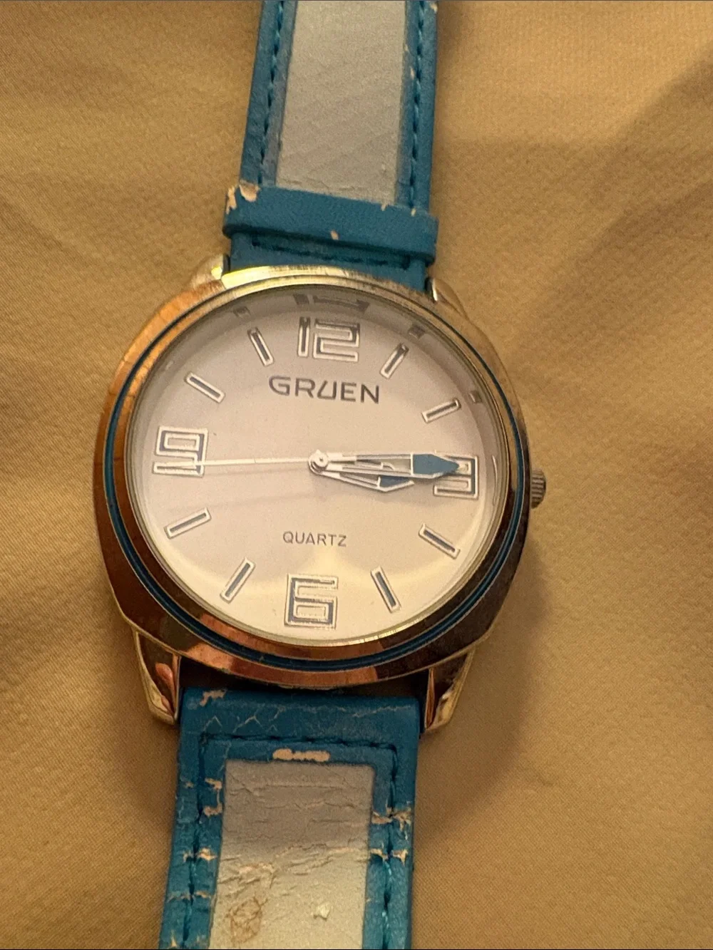 Women's Blue Leather Strap Quartz Watch